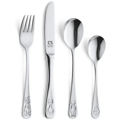 Набор столовых приборов для детей CS Kochsysteme, 4 предмета, нержавеющая сталь, серебристый