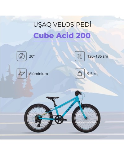 Uşaq velosipedi Cube Acid 200 622130, mavi/narıncı, 20