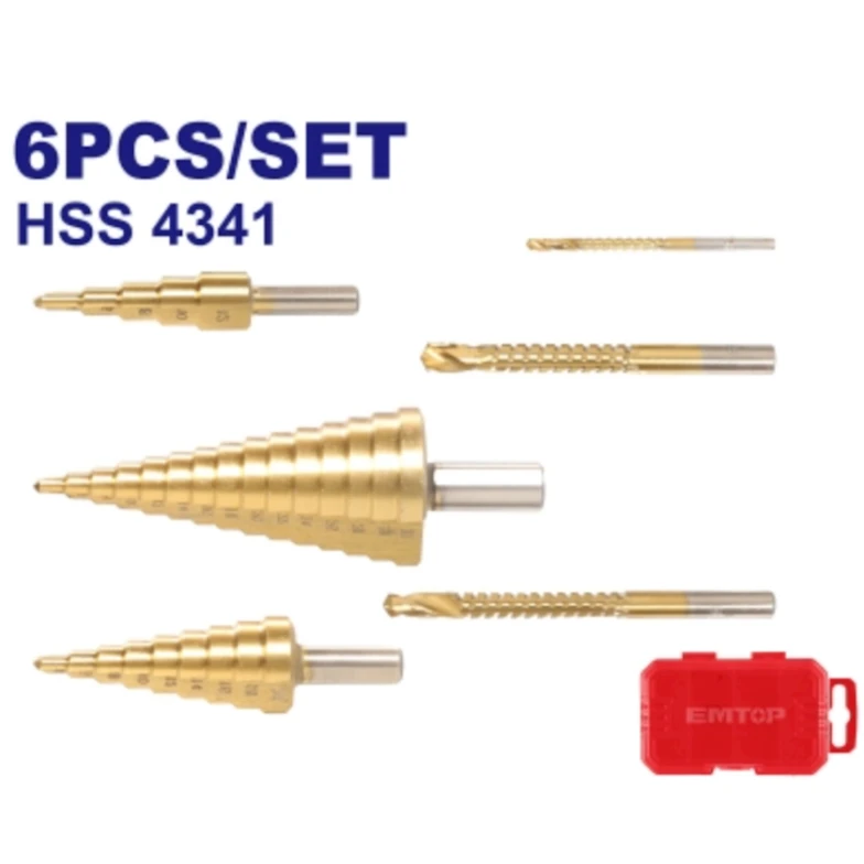 Наборы ступенчатых сверл ESDL2061 Emtop HS4341 , 6 шт Наборы ступенчатых сверл ESDL2061 Emtop HS4341 , 6 шт