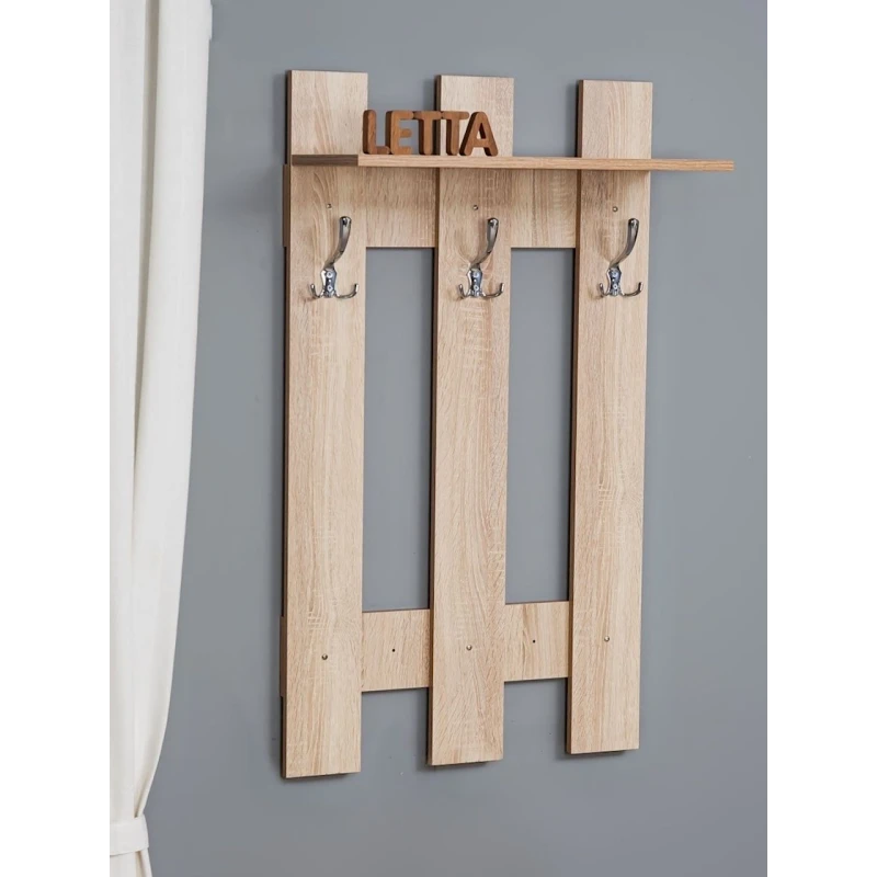 Вешалка настенная Letta Long Somona, 105x12х60 см, ЛДСП, бежевый Вешалка настенная Letta Long Somona, 105x12х60 см, ЛДСП, бежевый