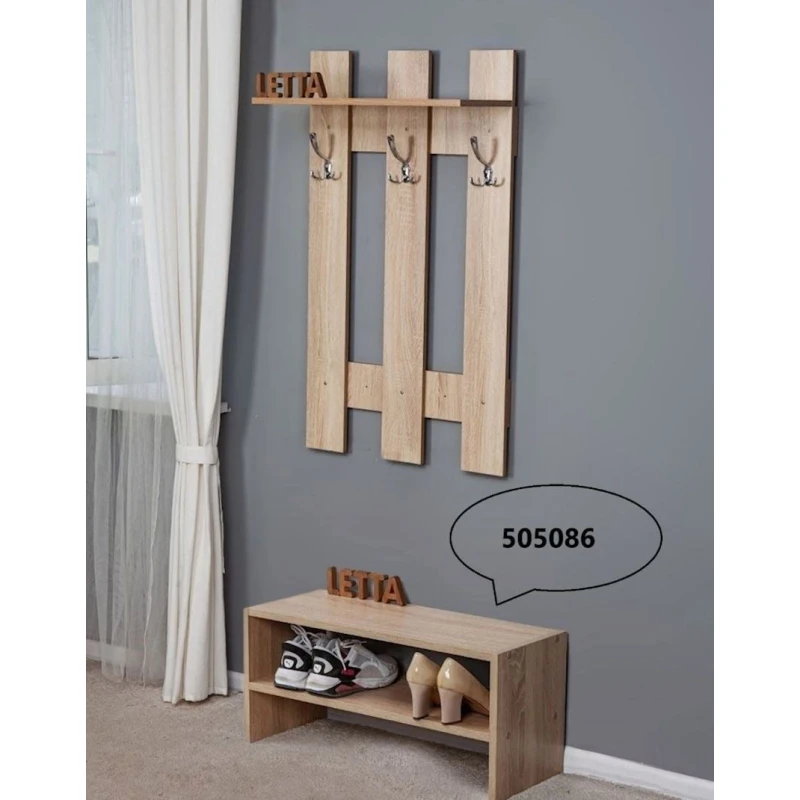 Вешалка настенная Letta Long Somona, 105x12х60 см, ЛДСП, бежевый Вешалка настенная Letta Long Somona, 105x12х60 см, ЛДСП, бежевый