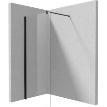 Duş divarı Kerria Plus Walk-in, 90x200 sm, qara/şəffaf