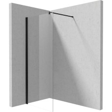 Duş divarı Kerria Plus Walk-in, 90x200 sm, qara/şəffaf