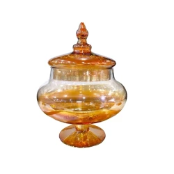 Şəkər qabı NH_SED14, 27x20 sm, şüşə, sarı