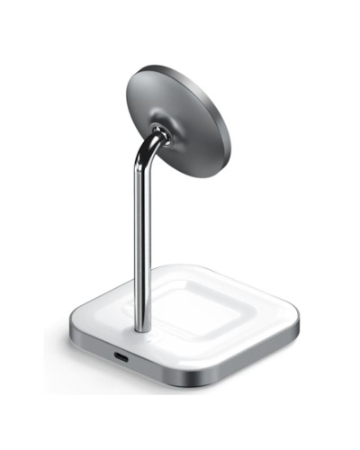 Simsiz yükləmə cihazı Satechi Aluminum 2-si 1-də Magnetic Wireless Charging Stand Space Grey (ST-WMCS2M)