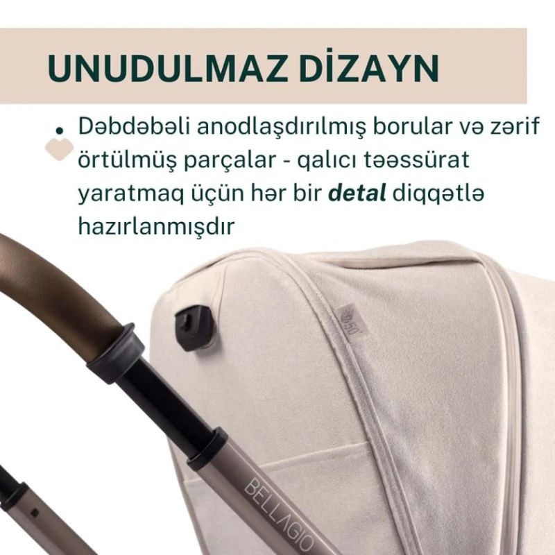 Детская коляска Chicco Bellagio Amber Glow, черная/бежевая, 106x82x55 см, 0+ месяцев