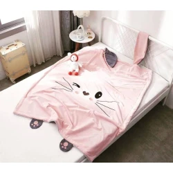 Детское одеяло Casadoro SHA-00001298, 110x160 см, бамбук, розовое/серое Детское одеяло Casadoro SHA-00001298, 110x160 см, бамбук, розовое/серое