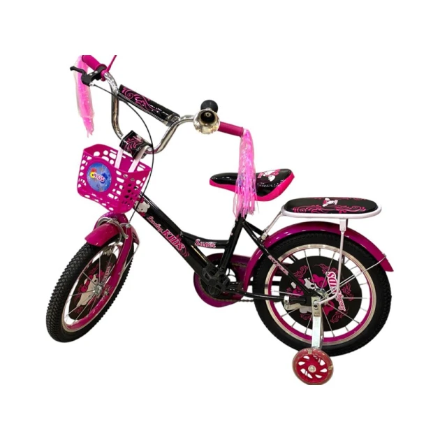 Детский велосипед Lucky Kids Hello Kitty, черный/розовый