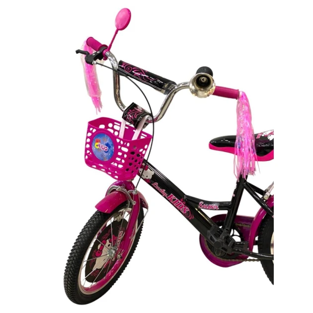 Детский велосипед Lucky Kids Hello Kitty, черный/розовый