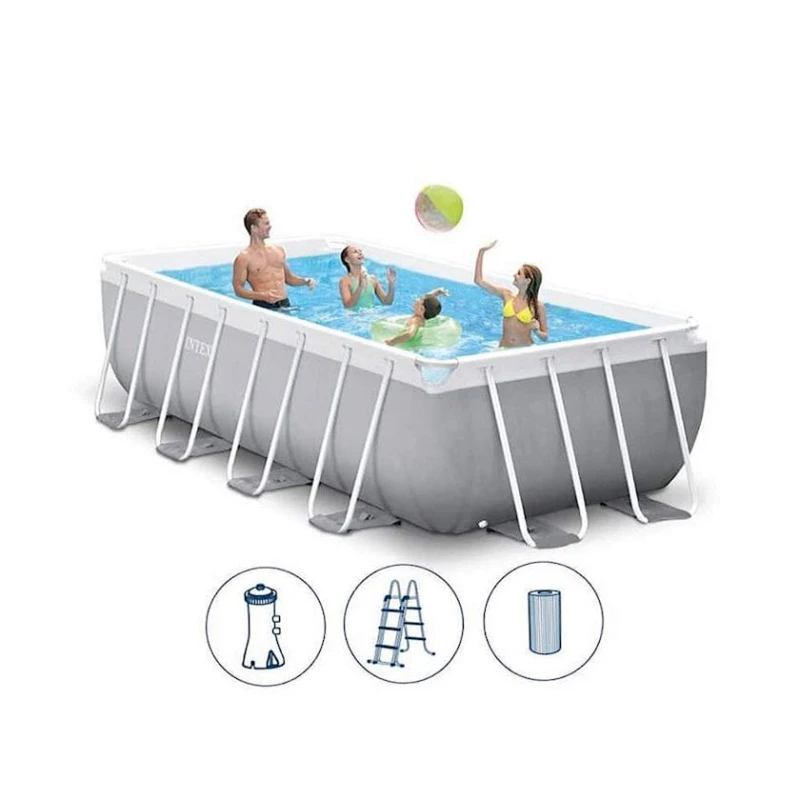 Каркасный бассейн Intex Prism Frame 26788NP, 400х200х100 см, серый