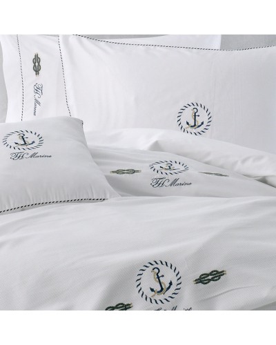 Yataq dəsti Tivolyo Home Ancora, yorğan üzü 220x240 sm, mələfə 270x280 sm, 4 əd yastıq üzü 50x70 sm, avro maksi, satin/pambıq, ağ