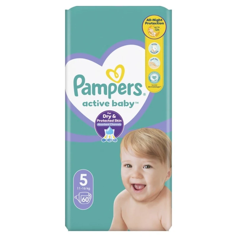 Uşaq bezi Pampers Active Baby Ölçü 5, 11-16 kq, 60 əd