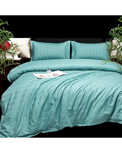 Yataq dəsti Narlı Exclusive Narlı 000766, yorğan üzü 200x220 sm, mələfə 240x260 sm, 2 əd yastıq üzü 50x70 sm, ikinəfərlik, lüks satin, açıq mavi