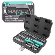 Alətlər dəsti MAMEDFORCE MF-2291-5 PROFI, 29 hissə, 1/4