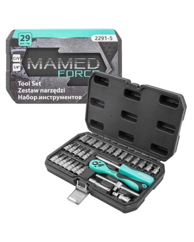 Alətlər dəsti MAMEDFORCE MF-2291-5 PROFI, 29 hissə, 1/4