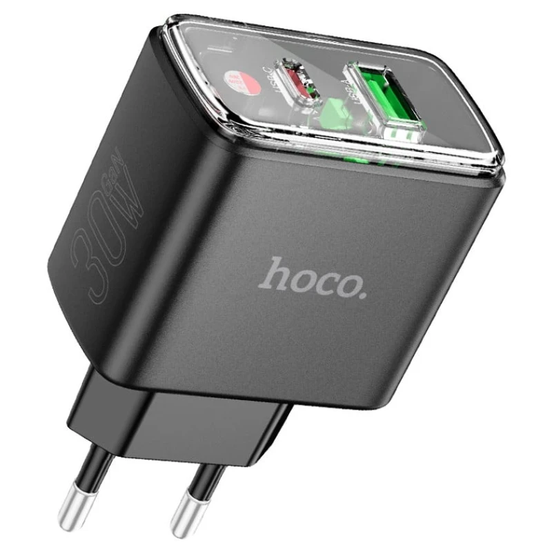 Şəbəkə enerji toplama cihazı Hoco CS42A 30W, Qara Şəbəkə enerji toplama cihazı Hoco CS42A 30W, Qara