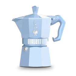 Гейзерная кофеварка Bialetti Moka Exclusive Blue 130 мл Гейзерная кофеварка Bialetti Moka Exclusive Blue 130 мл