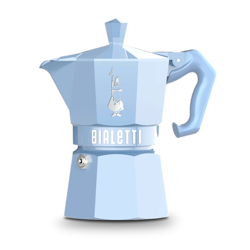 Гейзерная кофеварка Bialetti Moka Exclusive Blue 130 мл Гейзерная кофеварка Bialetti Moka Exclusive Blue 130 мл