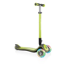Samokat-kikbord Globber Elite Deluxe Lights, uşaqlar üçün, 3 yaşdan, maksimal çəki 50 kq, laym yaşıl
