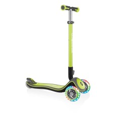 Samokat-kikbord Globber Elite Deluxe Lights, uşaqlar üçün, 3 yaşdan, maksimal çəki 50 kq, laym yaşıl
