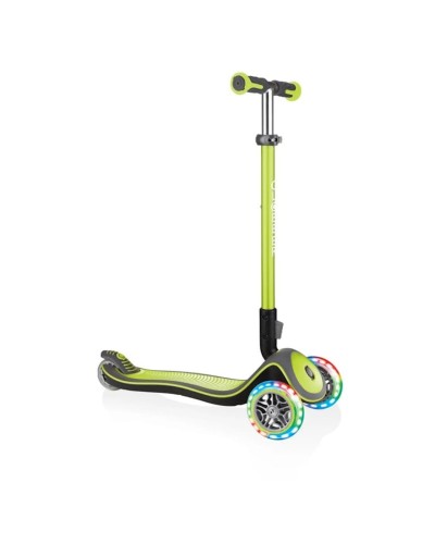 Samokat-kikbord Globber Elite Deluxe Lights, uşaqlar üçün, 3 yaşdan, maksimal çəki 50 kq, laym yaşıl
