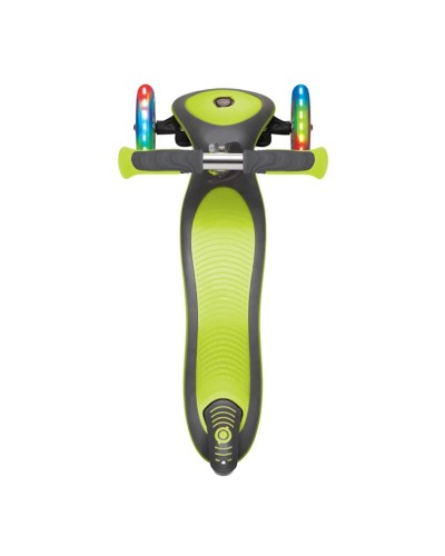 Samokat-kikbord Globber Elite Deluxe Lights, uşaqlar üçün, 3 yaşdan, maksimal çəki 50 kq, laym yaşıl