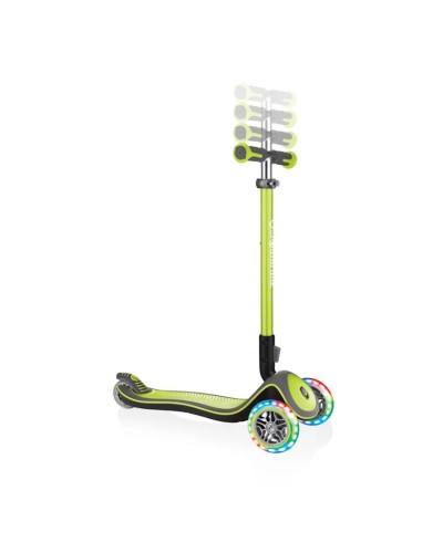Samokat-kikbord Globber Elite Deluxe Lights, uşaqlar üçün, 3 yaşdan, maksimal çəki 50 kq, laym yaşıl