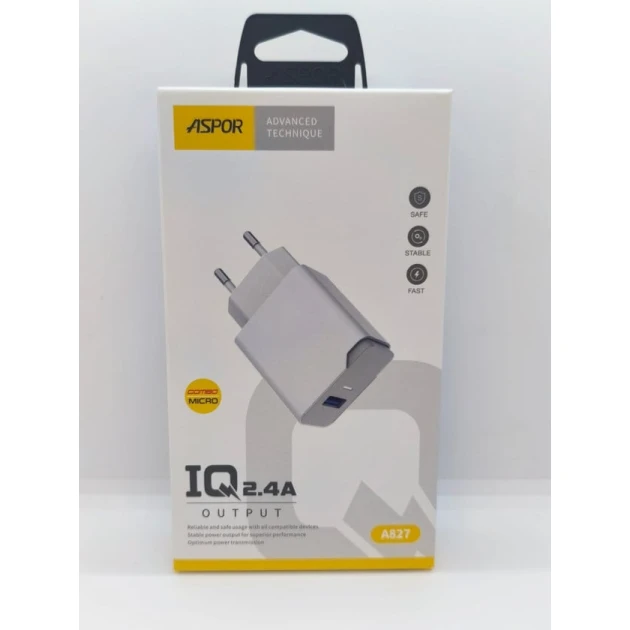 Şəbəkə enerji toplama cihazı Aspor USB-Lightning Şəbəkə enerji toplama cihazı Aspor USB-Lightning