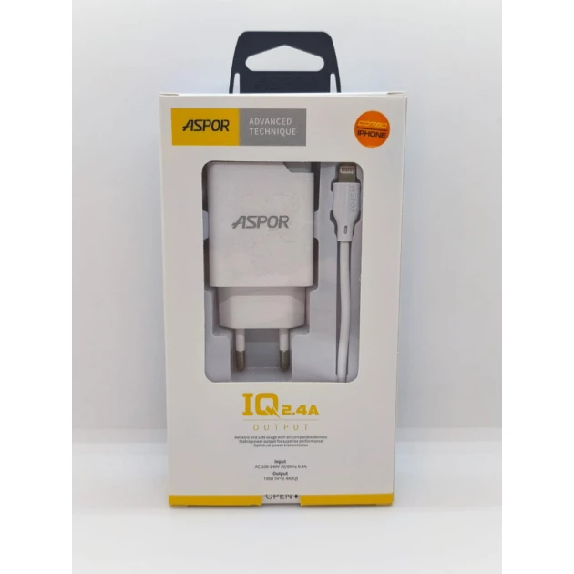 Şəbəkə enerji toplama cihazı Aspor USB-Lightning Şəbəkə enerji toplama cihazı Aspor USB-Lightning