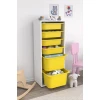 Шкаф для игрушек Pratico I39023, белый/желтый, 30x45.5x109 см Шкаф для игрушек Pratico I39023, белый/желтый, 30x45.5x109 см