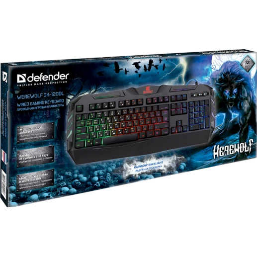Клавиатура Defender Werewolf GK-120DL Wired Gaming Keyboard (45124) Клавиатура Defender Werewolf GK-120DL Wired Gaming Keyboard (45124)