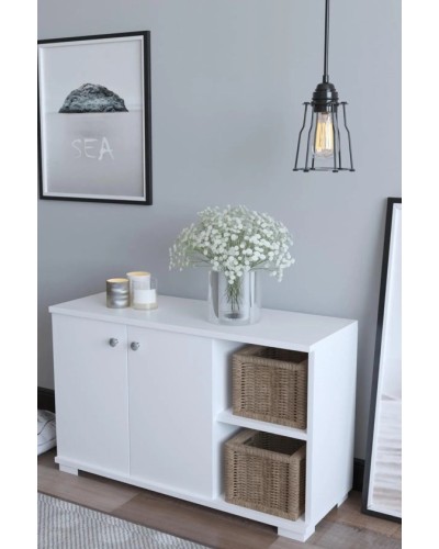 Tumba ayaqqabı üçün Ev Plus Deril, LDSP, ağ, 90x33x52 sm