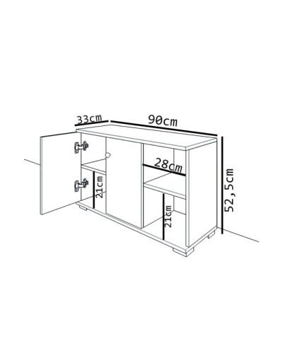 Tumba ayaqqabı üçün Ev Plus Deril, LDSP, ağ, 90x33x52 sm