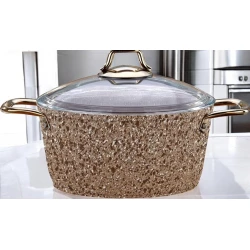 Кастрюля Gallery Home GH-000022, коричневая, 30 см