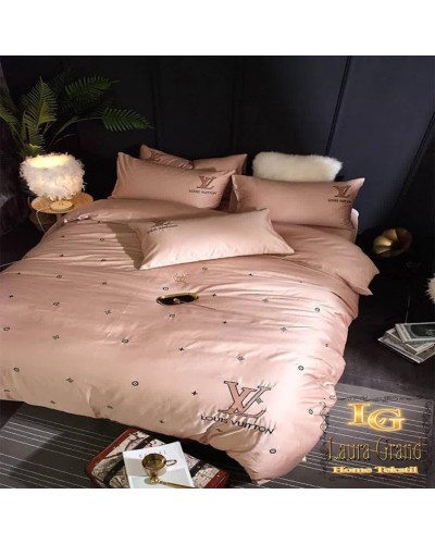 Yataq dəsti MiraNova LQ-004, yorğan üzü 200×230 sm, mələfə 245×250 sm, yastıq üzü 50×70 sm, avro, satin, bej