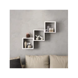 Полка настенная Art Mebel 84, ламинат, 66х96х18 см, белая