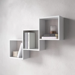 Полка настенная Art Mebel 84, ламинат, 66х96х18 см, белая