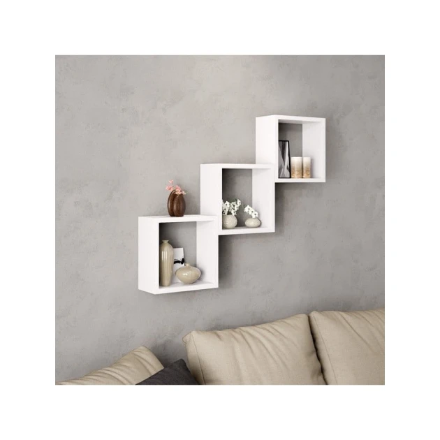 Полка настенная Art Mebel 84, ламинат, 66х96х18 см, белая Полка настенная Art Mebel 84, ламинат, 66х96х18 см, белая