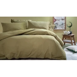 Комплект постельного белья Yataş Plain, пододеяльник 200х220 см, простыня 160x200 см, наволочка 50х70 см (2 шт), двуспальный, хлопок, зеленый