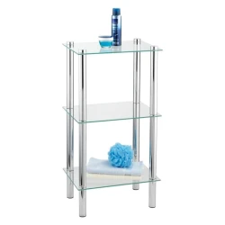 Полка для ванной Wenko, 30x40x74 см, серебристая/прозрачная
