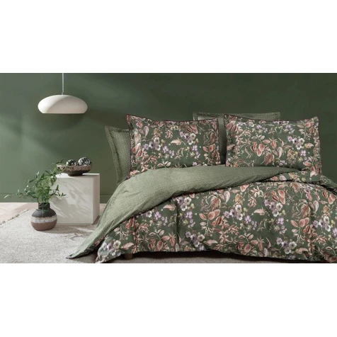 Комплект постельного белья Yataş Olender пододеяльник 220x240, простыня 240x280, наволочки 50x70, двуспальный XL, зеленый