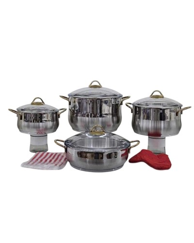 Qazan dəsti Anadolu Cookware SF-155, paslanmayan polad, gümüşü, 8 əşya