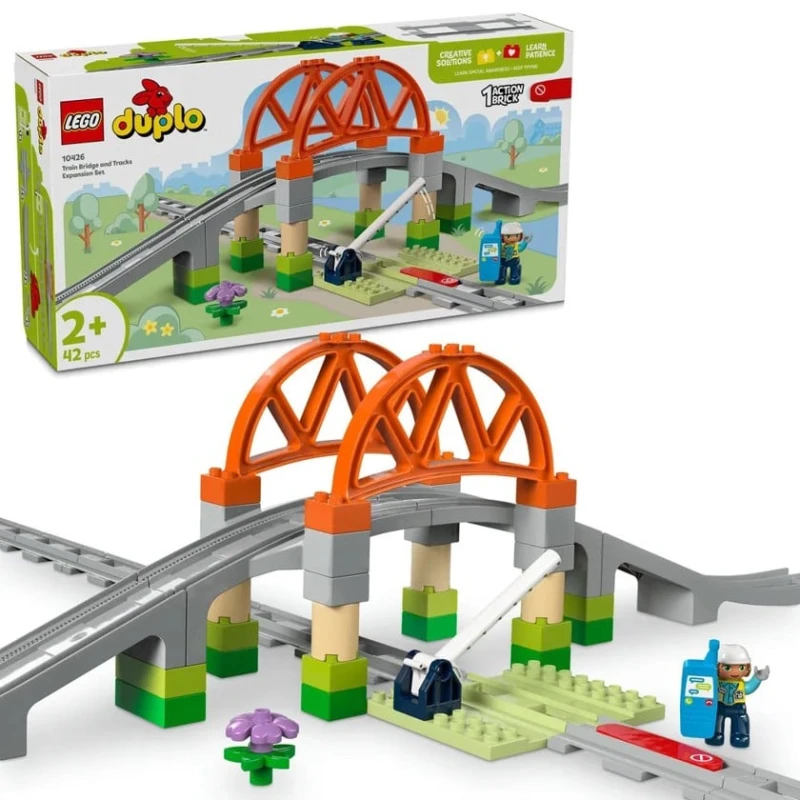Конструктор LEGO DUPLO 10426 Train Bridge and Tracks, 42 элемента