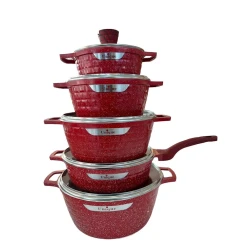 Наборы посуды для готовки Unique ZGH_00085, гранит, красный, 12 предметов