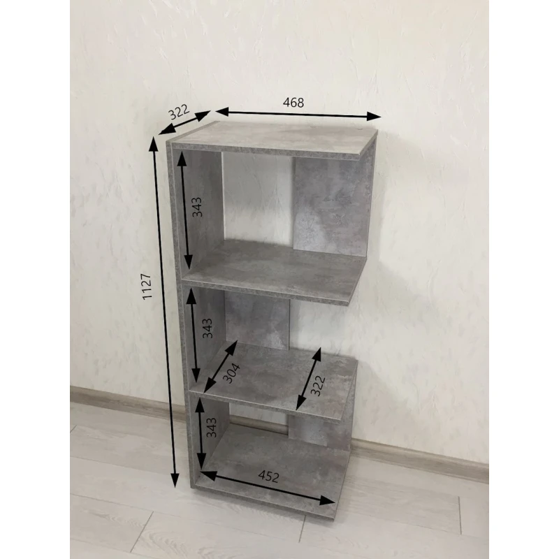 Stellaj 3563_StellajSimpleGrey 113x46x32 sm, LDSP, boz