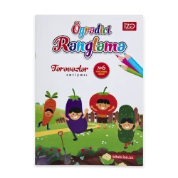 Раскраска İzə Nəşriyyatı Öyrədici Rəngləmə Tərəvəzlər №6, A4