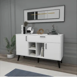 Комод Ev Plus Tino, ЛДСП, 135x40x83 см, белый Комод Ev Plus Tino, ЛДСП, 135x40x83 см, белый