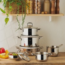 Qazan dəsti Emsan Cocinero, paslanmayan polad, gümüşü, 10 parça