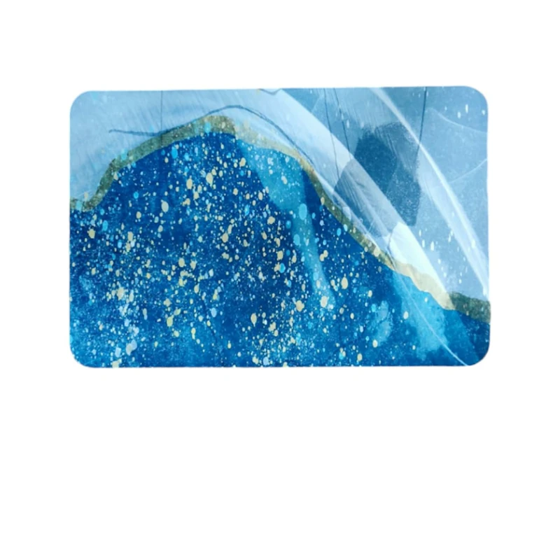 Коврик для ванной, силикон/резина, голубой, 57.5х38.5 см