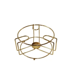 Qazan və çaynik üçün şamlı altlıq, qızılı,17×9 sm